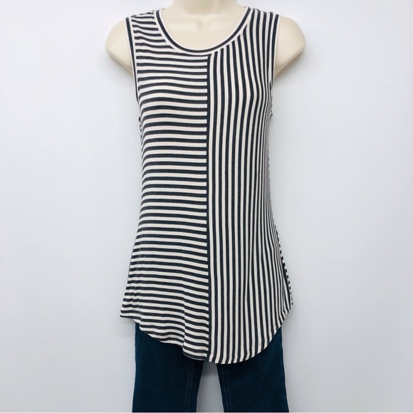 CAbi Gray White Stripe Sleeveless Top - Picture 14 of 16